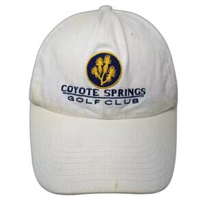 Vardon Golf Hat White Blue OS Coyote Springs Golf Club Embroidered Slideback
